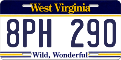WV license plate 8PH290