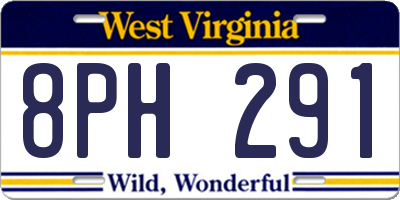 WV license plate 8PH291