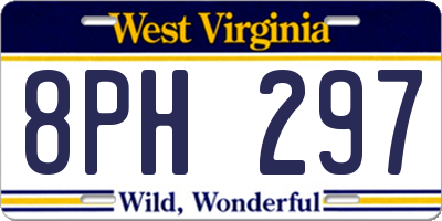 WV license plate 8PH297