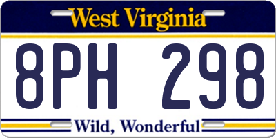 WV license plate 8PH298
