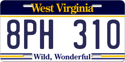 WV license plate 8PH310
