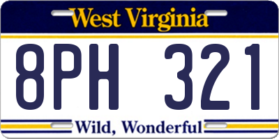WV license plate 8PH321