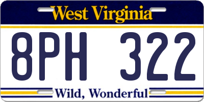 WV license plate 8PH322