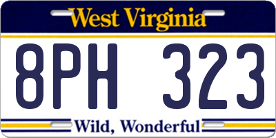WV license plate 8PH323