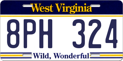 WV license plate 8PH324