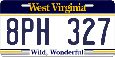 WV license plate 8PH327