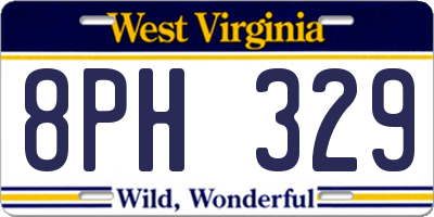 WV license plate 8PH329