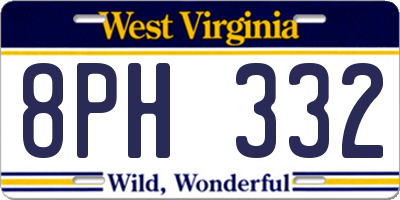 WV license plate 8PH332