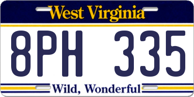WV license plate 8PH335