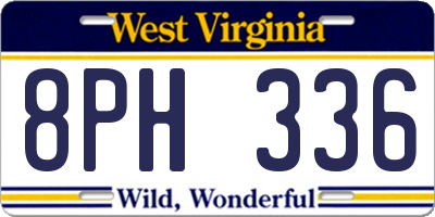 WV license plate 8PH336