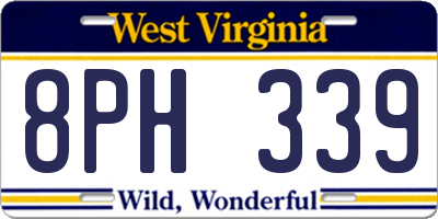 WV license plate 8PH339