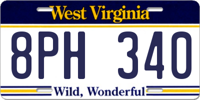 WV license plate 8PH340