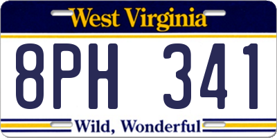 WV license plate 8PH341