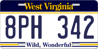 WV license plate 8PH342