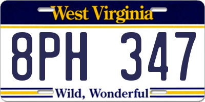 WV license plate 8PH347