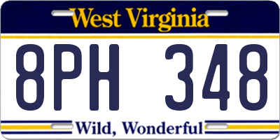 WV license plate 8PH348