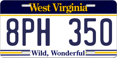WV license plate 8PH350