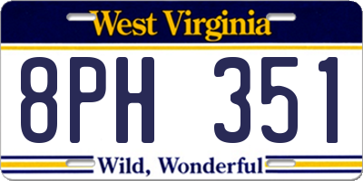 WV license plate 8PH351