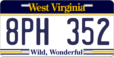 WV license plate 8PH352