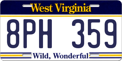 WV license plate 8PH359
