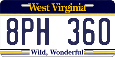 WV license plate 8PH360