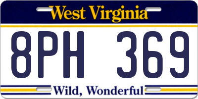 WV license plate 8PH369