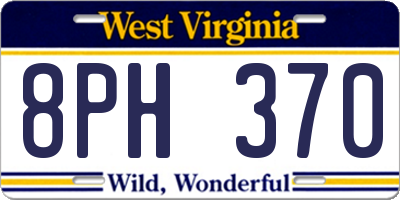 WV license plate 8PH370