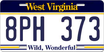 WV license plate 8PH373