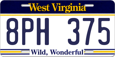 WV license plate 8PH375