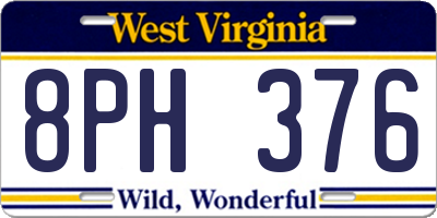 WV license plate 8PH376
