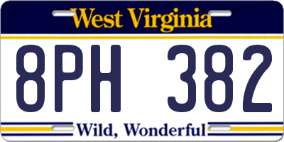 WV license plate 8PH382