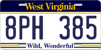 WV license plate 8PH385
