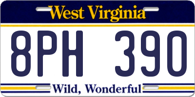 WV license plate 8PH390