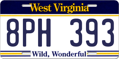 WV license plate 8PH393