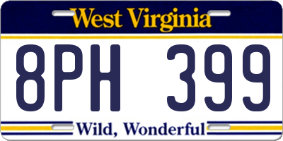 WV license plate 8PH399