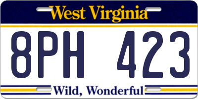 WV license plate 8PH423