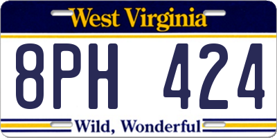WV license plate 8PH424