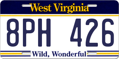 WV license plate 8PH426