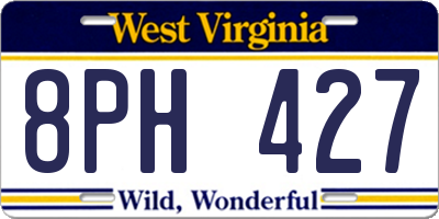 WV license plate 8PH427