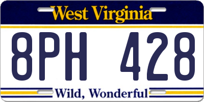 WV license plate 8PH428