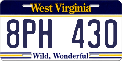 WV license plate 8PH430