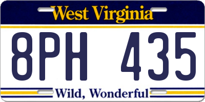 WV license plate 8PH435