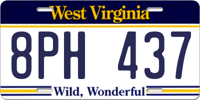 WV license plate 8PH437