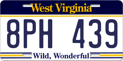 WV license plate 8PH439