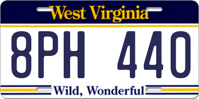 WV license plate 8PH440