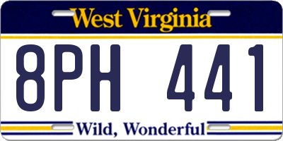 WV license plate 8PH441