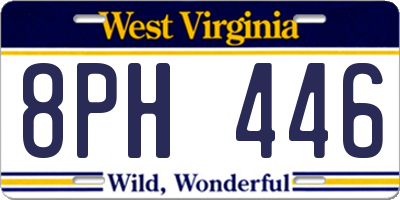 WV license plate 8PH446