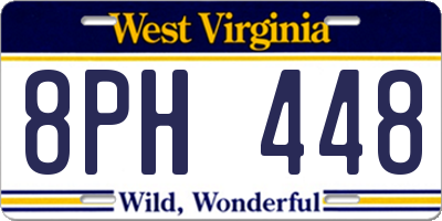 WV license plate 8PH448