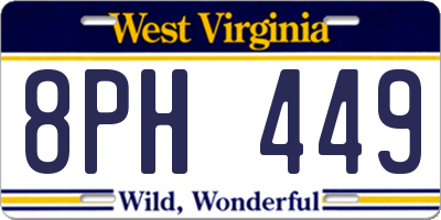 WV license plate 8PH449