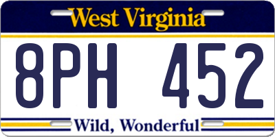 WV license plate 8PH452